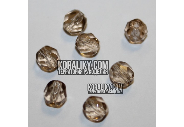 (STKB10200-06) Скляні бусини круглі грановані розмір 6мм