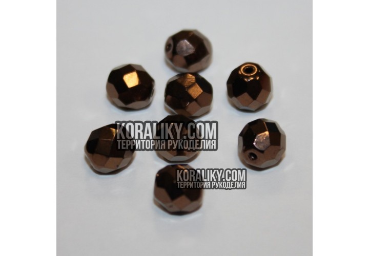(STKB23980_14415-10) Скляні бусини круглі грановані розмір 10 мм