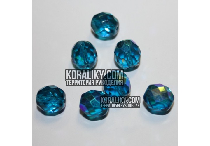 (STKB60230_28701-10) Скляні бусини круглі грановані розмір 10 мм