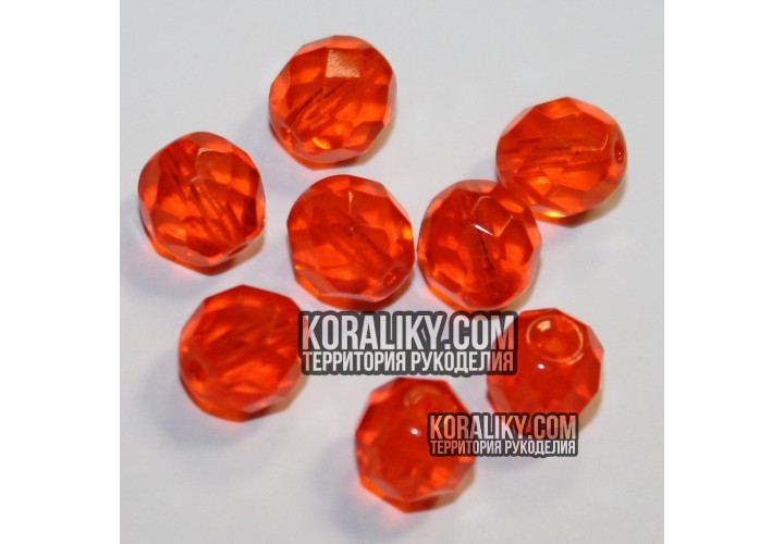 (STKB90030-08) Скляні бусини круглі грановані розмір 08 мм