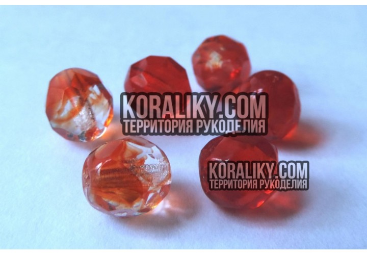 (STKB90080_00030-08) Скляні бусини круглі грановані розмір 08 мм